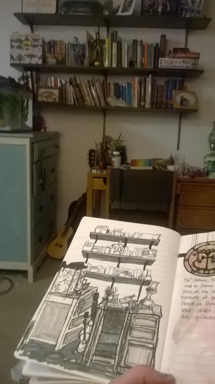 journaling-junkie:  create-and-capture:  January Journal Challenge #3 I just so happened to do a quick sketch of “my space” the other day. While I journal everywhere, ideal it would be here. If it is ever clean enough  Wow! You are so talented! :)