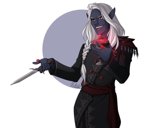 hatteeho:Halierin, a drow rogue sorcerer Commissioned by @deathweaver 