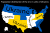 Population distribution of the United States, using the unit of “Ukraines”
kaphi:
“  Ukraine population: 45,426,200 USA population: 317,632,000
45,426,200 x 7 = 317,983,400
So, it’s pretty close.
Source
”
Related: Population distribution of the...