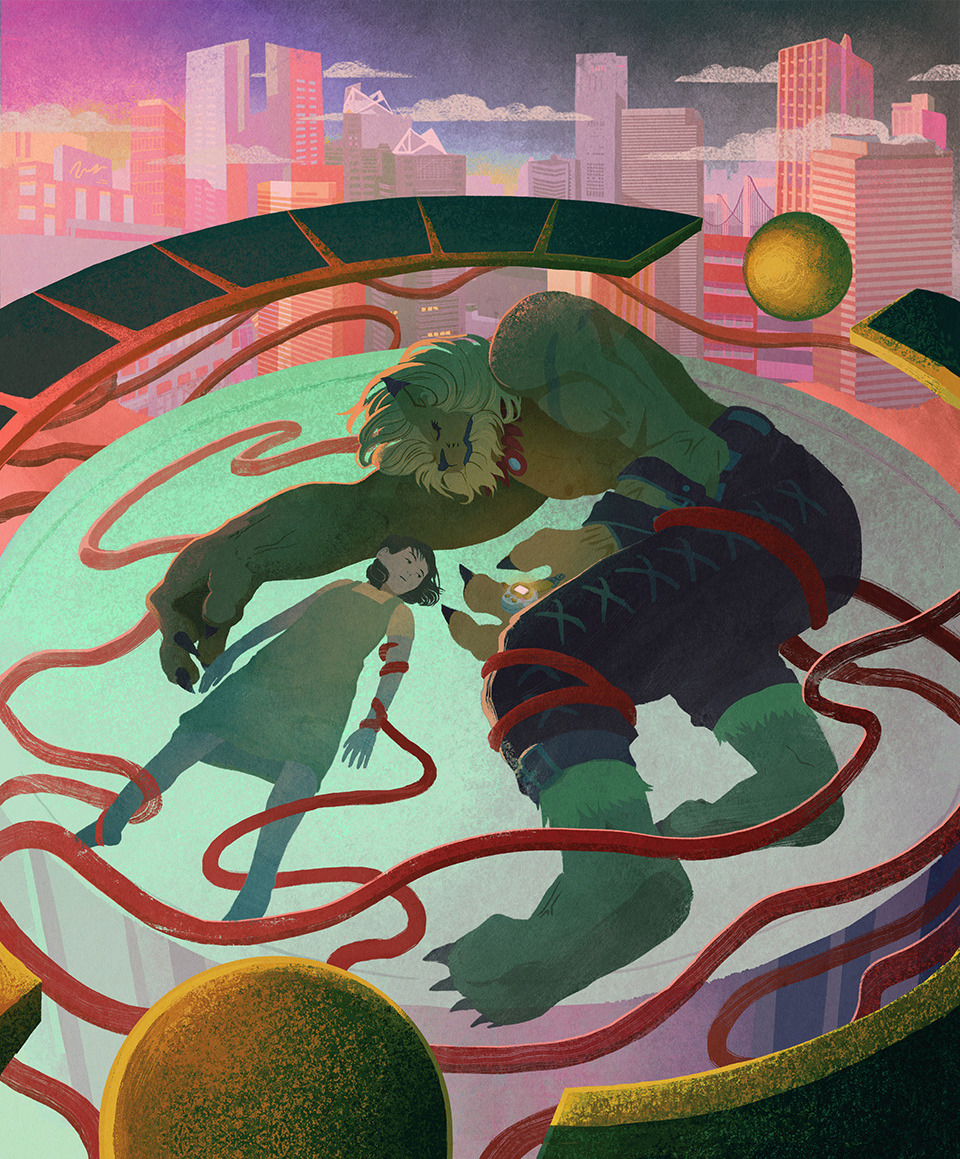 angelicaalzona:  My piece for Pepper Breath! of Juri, Leomon and the D-Reaper in
