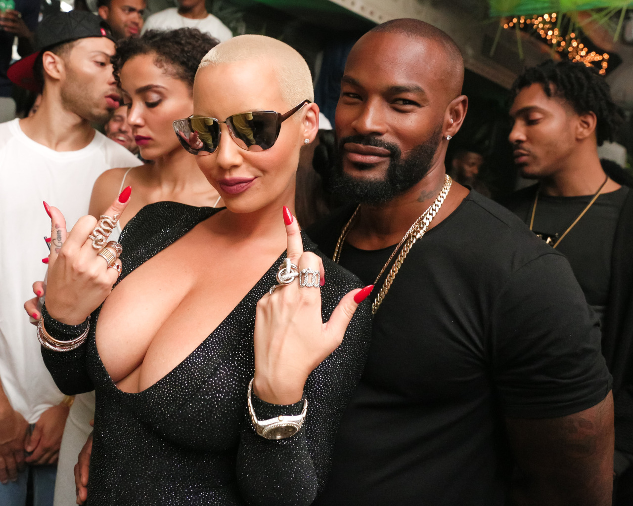 celebritiesofcolor:  Amber Rose and Tyson Beckford at Rihanna’s VMA After party