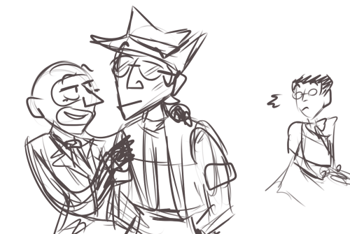 pyrovisiongoggles:some stupid doodles of an idea I had before bed[Spy Voice] “Jealous?”