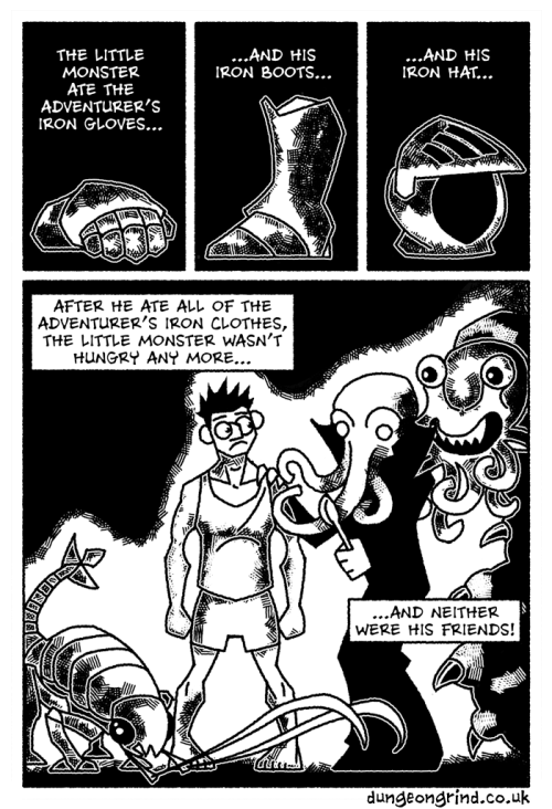 dungeongrind: The Very Hungry Rust Monster is a mini-comic I made a few years back. I’ve seen 