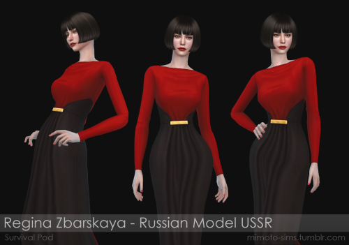 Regina Zbarskaya ModelThe prototype of the SIM was the world-famous Soviet model Regina Zbarskaya (K