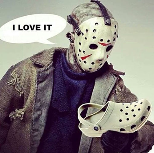srsfunny:  Jason’s shoe preference…http://srsfunny.tumblr.com/  HA