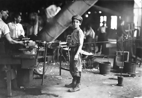 A boy in a glass factory, 1890. Nudes &