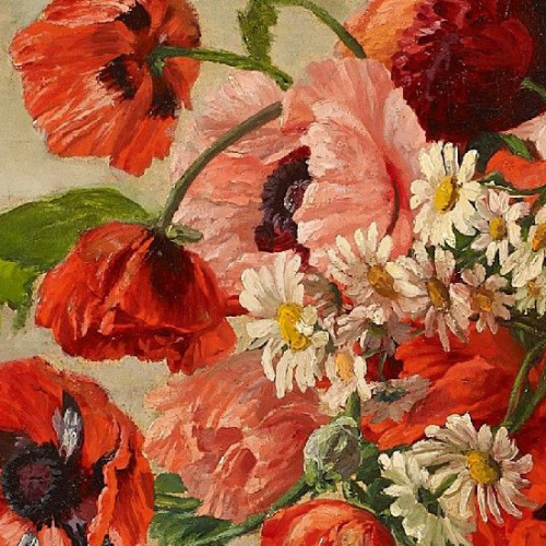 antoniettabrandeisova:Banquet of Red Poppies (detail), c. 1940. Elsbeth Müller-Kaempff