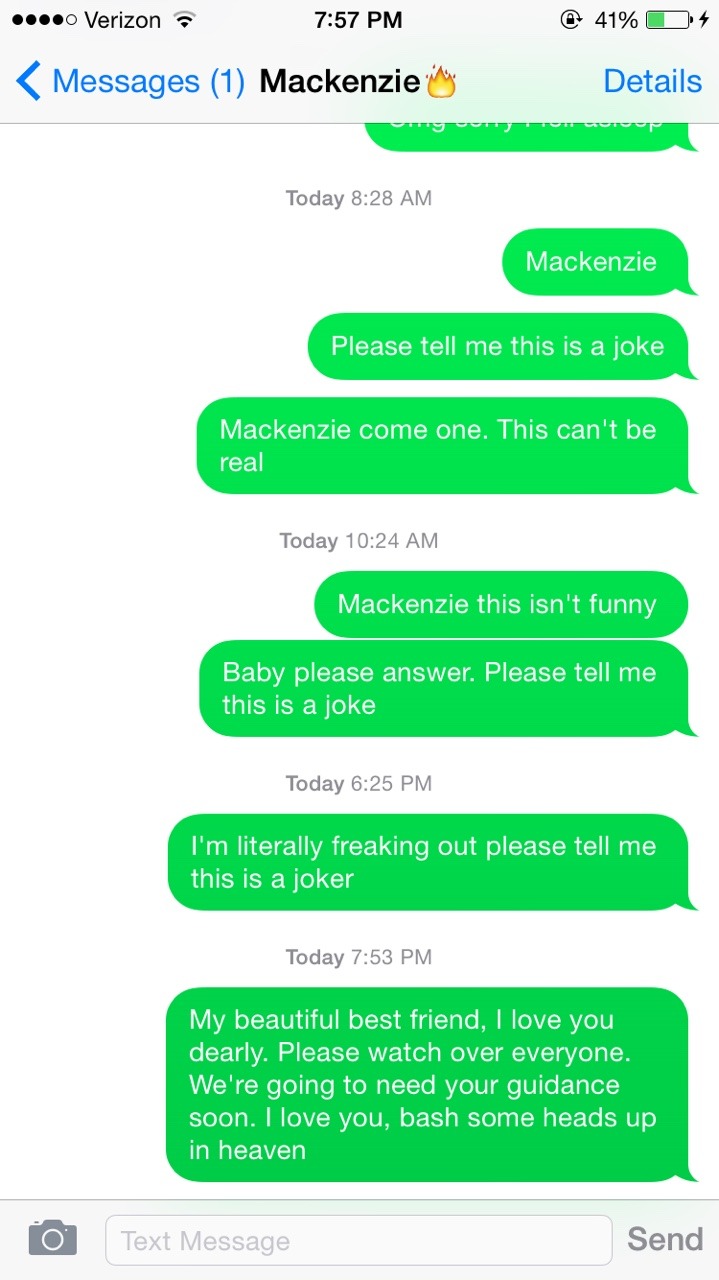 bleachedbaby:  One of my best friends died last night in a car crash, and I’m not