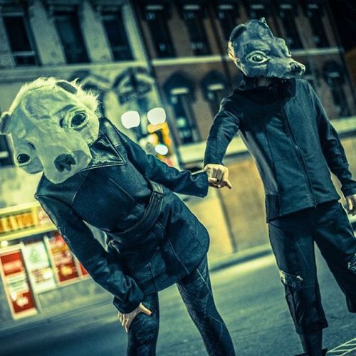 Creatures lost in the city. Dressed in #plastikwrap Photo by @kkleistty  . . #plastikwrapstyle #dark