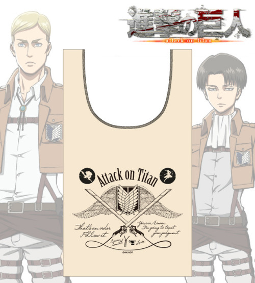 snkmerchandise: News: Shingeki no Kyojin x AMNIBUS Merchandise Original Release Date: Mid-August 2017Retail Price: Various (See Below) AMNIBUS has unveiled various new SnK items! Included in the set are: Bags featuring quotes from Eren/Mikasa (”I’m