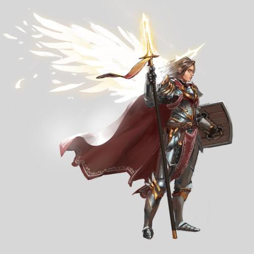 Commission - Half Human Half Aasimar Paladinby L3monJuic3