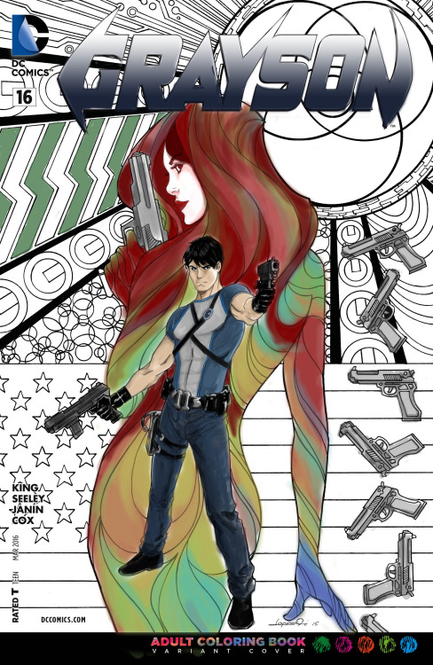 Grayson #16 Adult Coloring Book Variant Cover