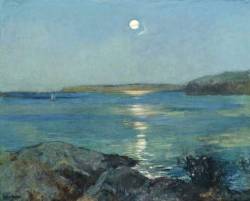 huariqueje:  The rising moon   -    Julius Olsson British,  1864-1942   oil on canvas 24 ¼ x 30 ¼ in.   (61.5 x 76.7 cm.) 
