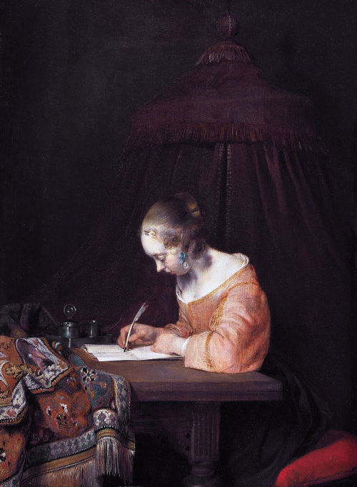 Gerard ter Borch, Woman Writing a Letter, 1655