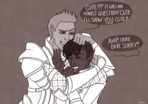 dahllmsketches:I was texting my friend over how cute Alistair’s question in the Dalish camp was:And 