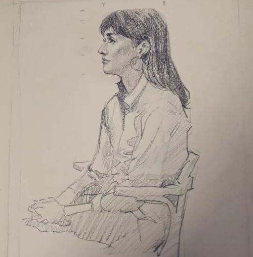 Rosa, 20 minutes #portrait #acbaqc #crayondecouleur #coloredpencil (à Académie des Bea