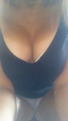 wifeywants2explore:  helpwife2explore:  A follower mentioned my wifey’s cleavage. Here is a nice shot I got from her. Enjoy  Hope u enjoyed it babe