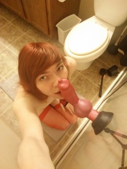 sissi-zoey:  herpderpem:junesnowpaw:D-do I look cute like this~?Very adorable  MUST!! Have that dildo!!