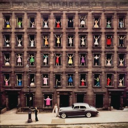 nyc-urbanism:  Girls in the Windows, New York City, 1960 —Ormond Gigli ••• “In 1960, while a construction crew dismantled a row of brownstones right across from my own brownstone studio on East 58th Street, I was inspired to, somehow immortalize