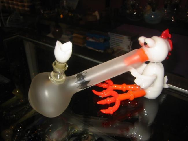 percolatorbongpro:  Check out this cool Robot Chicken themed bubbler!  Also for