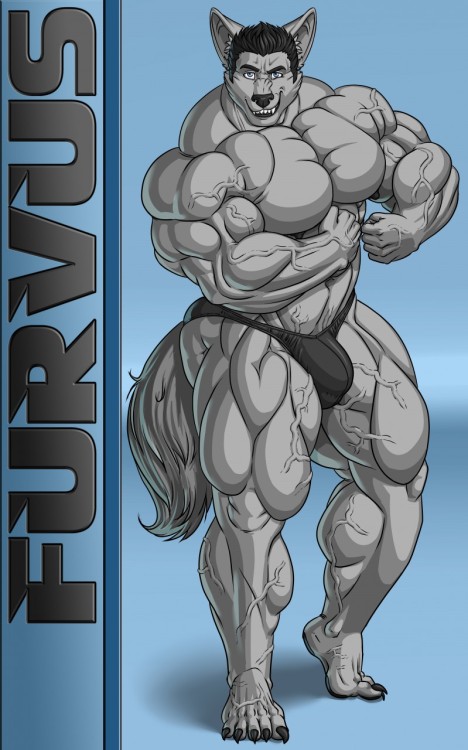 furvuswolf:  That tank top won’t last long….rawrrr :) *rips apart* See…who’s that hulk of a big wolf? Furvus. .that’s who ;) Tank tops don’t last long on this tank of a wolf ;) Artwork by: http://www.furaffinity.net/user/rocket 