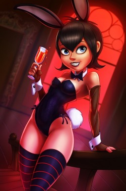 grimphantom2:  dj-blu3z: Happy New Mavis As the glowing sun prepares to set on the year 2017, the lovely Mavis is dressed up and ready to ring in the new year in the HOTTEST way possible in this latest commission painting masterpiece from my dear friend