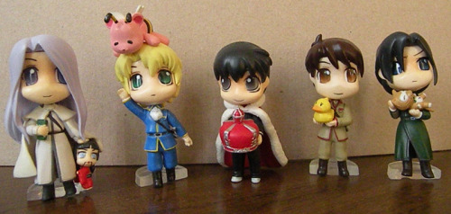 cutepiku: Bought these a solid month ago and just getting to photos.Kyo Kara Maoh! chibi figures. Gu