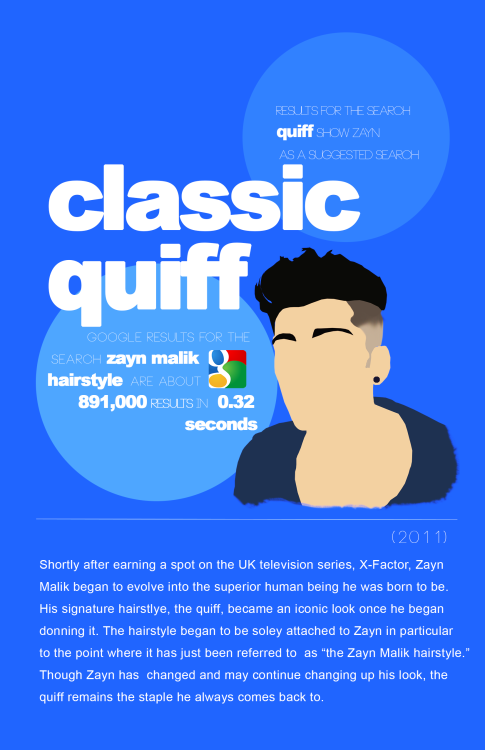 zanemalicks:  The final project for my design class was to make a 4-10 page spread on something to do with metamorphosis, sequence, and/or transformation. I decided to do Zayn Malik’s hair and it earned me an A in one of my hardest classes (and my prof