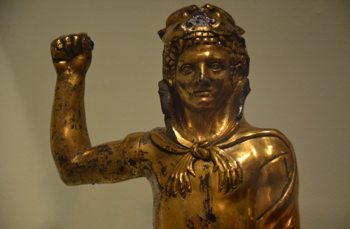 Gilded statuette of Hercules, perhaps intended as a portrait of the Roman emperor Commodus (r. 180-1