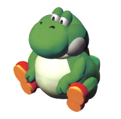 suppermariobroth:  Reconstructed official art of Big Yoshi from Super Mario RPG. The officially released version of this art was cut off, with the only sources for the full image being scans of various guides. I have attempted to edit and join these for