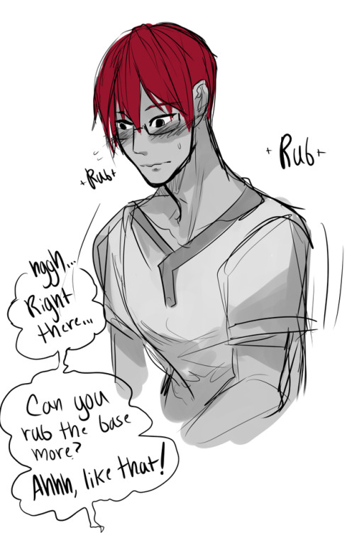 crimson-chains:  A little Debernet thing >w<Devil’s horns get dry and itchy sometimes, so, Cabernet is there to help with that! :DGot a little too into it perhaps XD