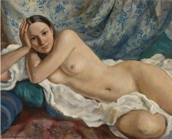 Lawrenceleemagnuson:zinaida Evgenievna Serebriakova (Russia 1884-1967)Recling Nude