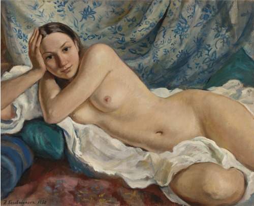 lawrenceleemagnuson:Zinaida Evgenievna Serebriakova (Russia 1884-1967)Recling Nude (1930)oil on canvas 63.5 by 80 cm