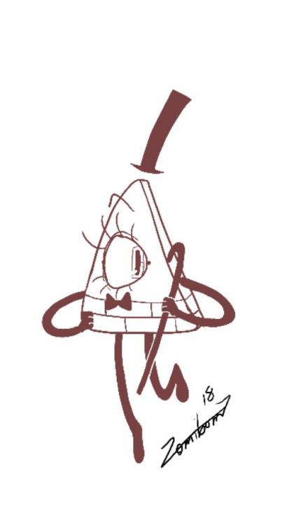 doodle of bill cipher as warm up 