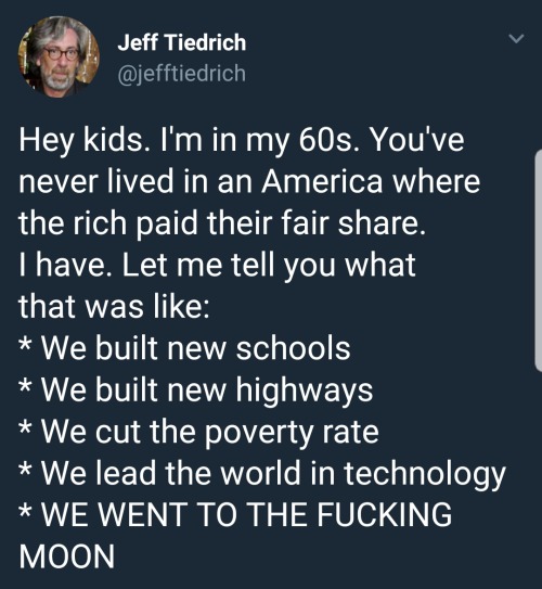 liberalsarecool:  The rich need to pay. The tax cuts are a failure. We’ve known this for decades.