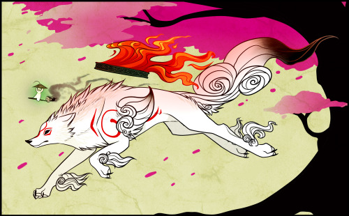 sutexii: Cry’s playing Okami yoSo of course fanart had to be made!Such a beautiful game&hellip