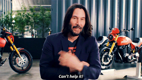 pajamasecrets:Keanu on breaking his movie contracts to ride his bike.