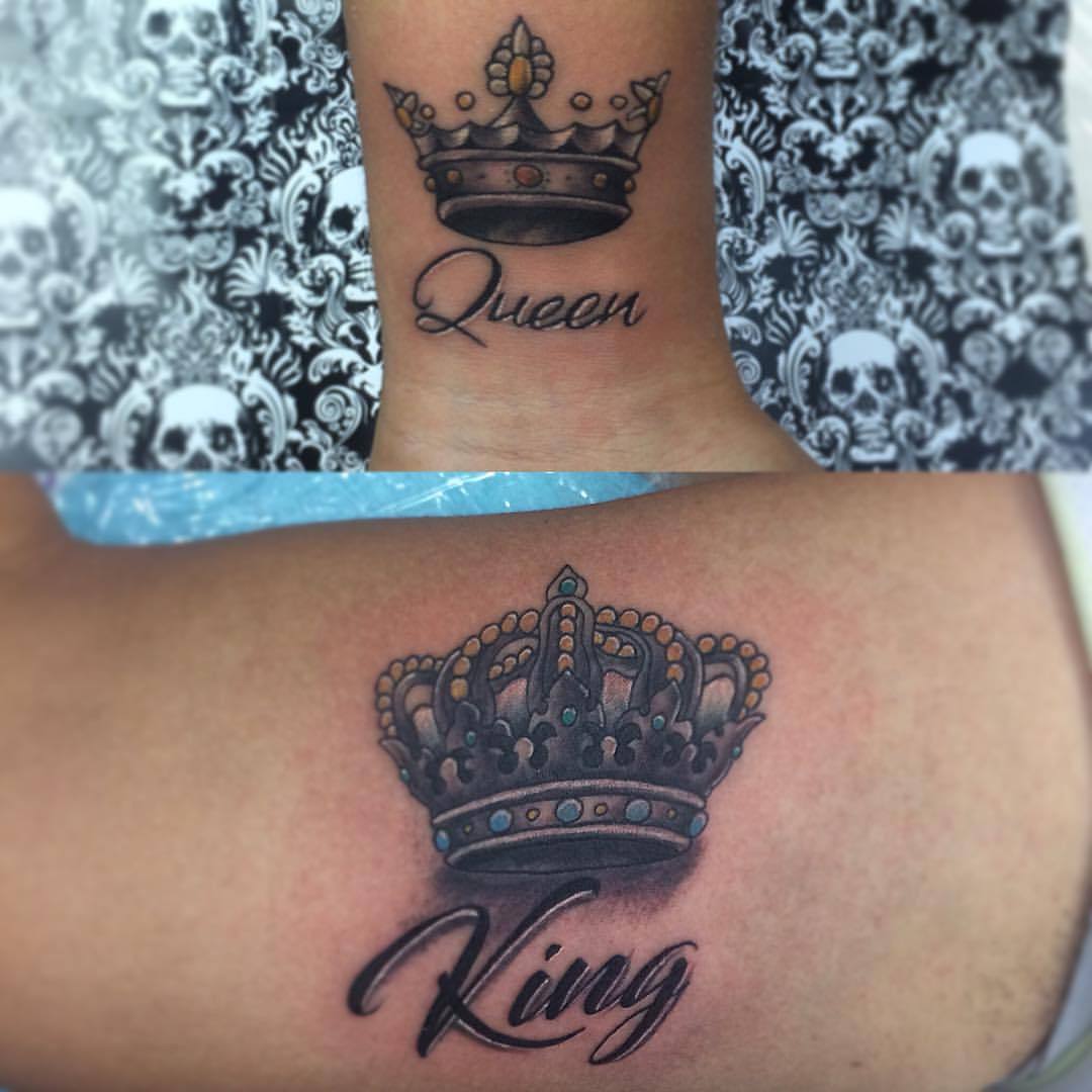 Acá, un tattoo de pareja! El es su rey y ella su Reyna! :) #tattoo #tatuaje #tatu
