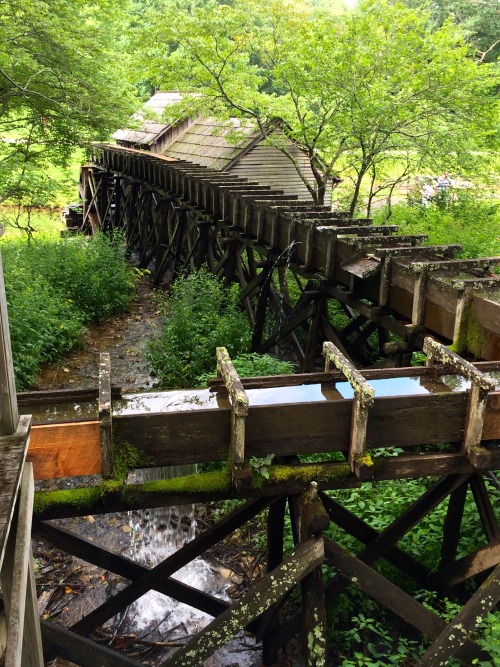 Flume for Water to Power Mabry Mill, Blue Ridge Parkway, Meadows of Dan, ole Virginny, 2014.The view