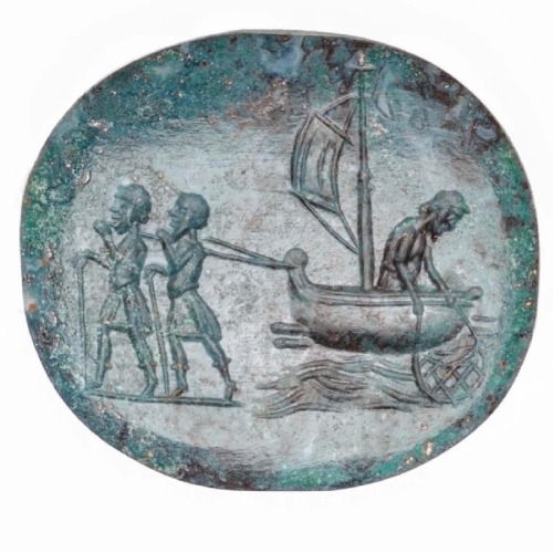 arthistoryfeed:Oval gem with fishing scene, Roman Imperial Period 1st–2nd century AD.https://www.ins