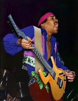 soundsof71:  Jimi Hendrix, with what looks like Prince’s guitar.