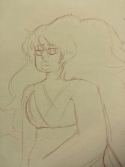 tryingmomentarily:  New favorite thing to draw: pre-war warrior Rose Quartz 