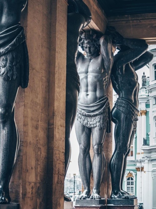 my-russia:Atlas Statues outside the Hermitage Museum, Saint Petersburg