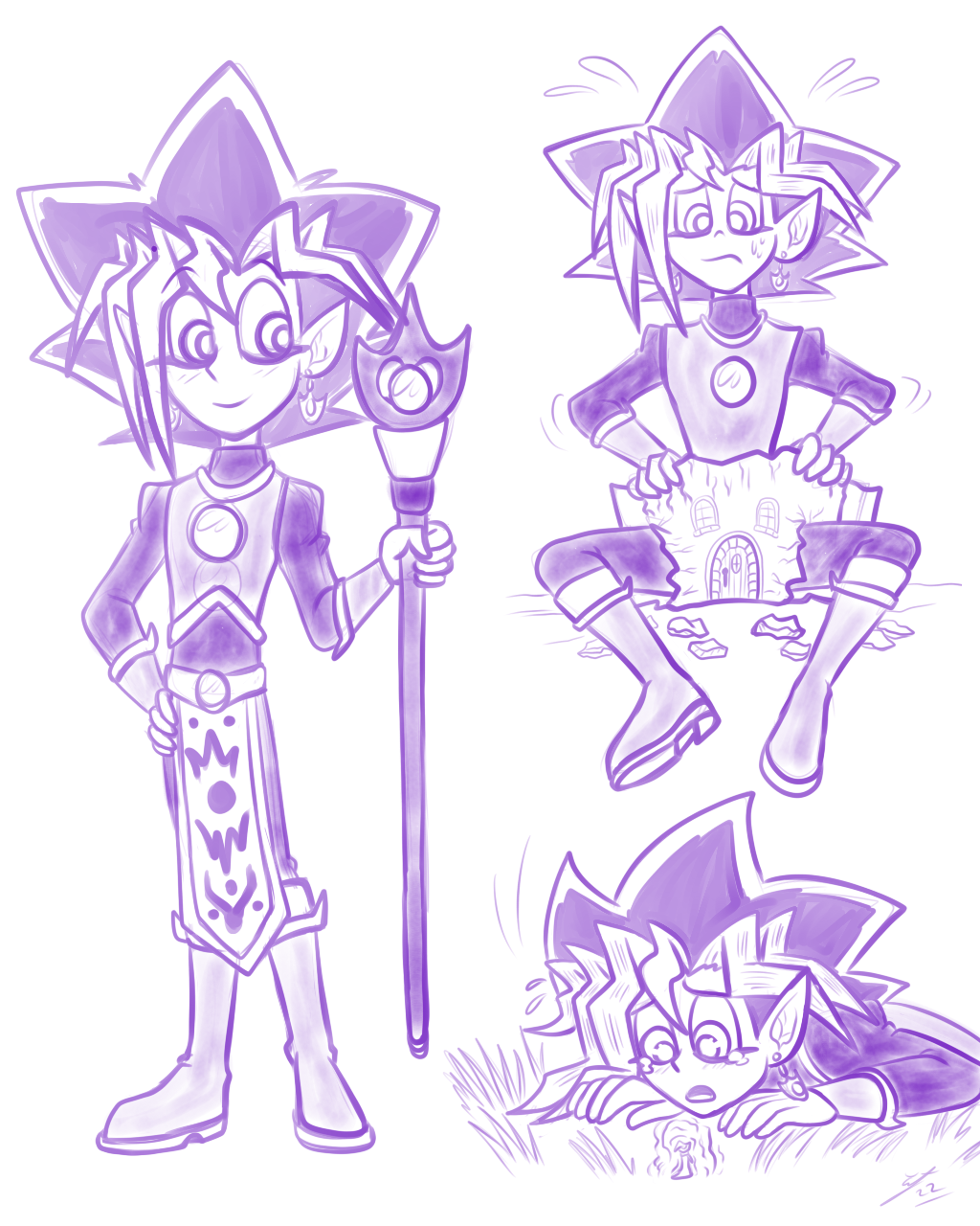 Yet another AU; Yugi as a powerful mage whose still trying to get a hold over his powers. Depending on his size that is 