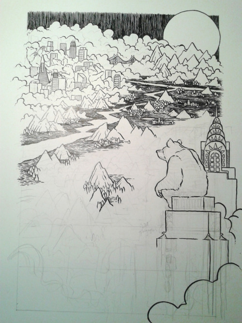 matpringle:  ‘Come Back From San Francisco’ print WIP pictures. 