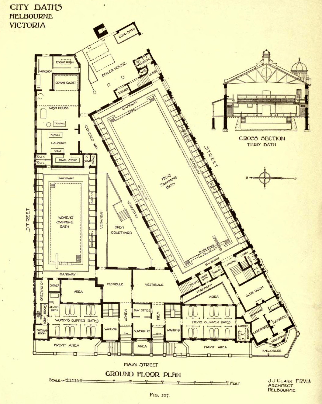 Plan of the City Baths, Melbourne