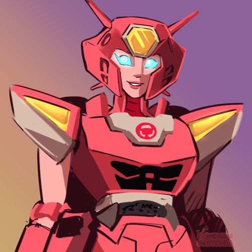 transformers-described: shenanisketches:Babe wake up new Elita dropped [ID: digital fanart of Earths