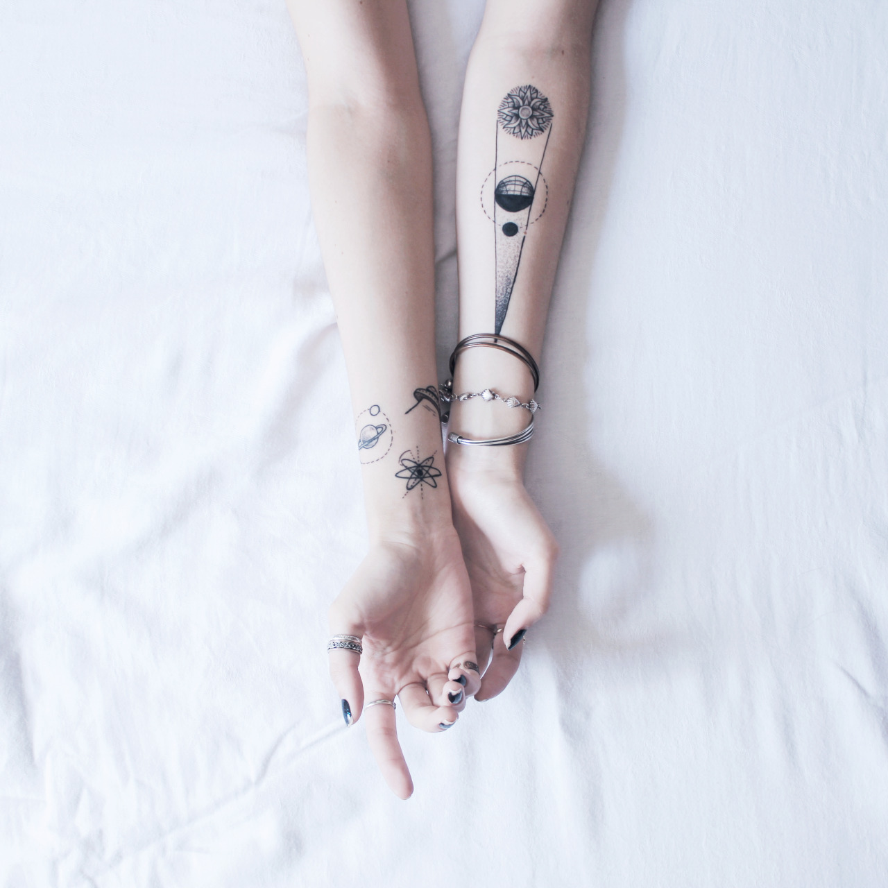 fuckyeahtattoos:  eclipse diagram, orbits of the planets, saturn &amp; titan,