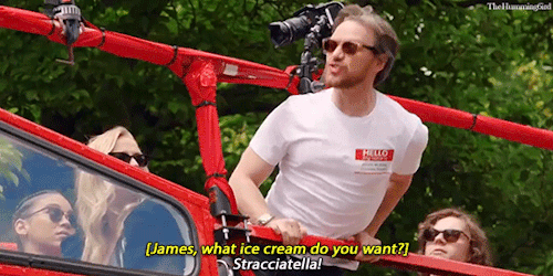 thehumming6ird:Tom Hiddleston and James McAvoy love Stracciatella Ice Cream