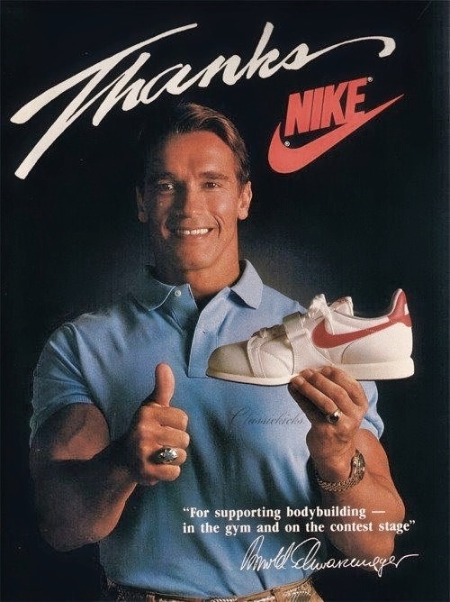 <p>Arnie Nike advert 1985</p>
